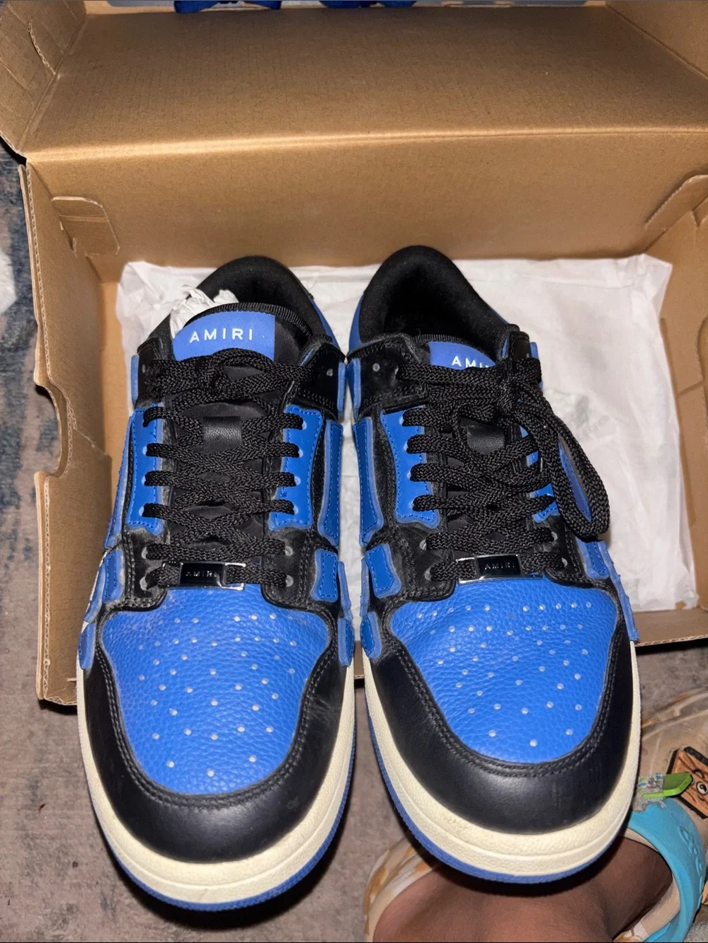 AMIRI Black and Blue Low-Top Men's Sneakers